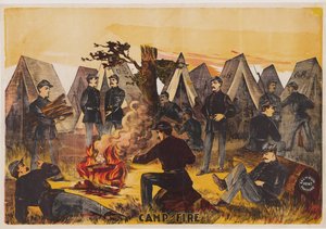 キャンプファイヤー、パブ。 C. 1865 作： American School